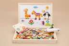 Magnetiskt Ritbräda & Pussel - Med Söta Djurmotiv