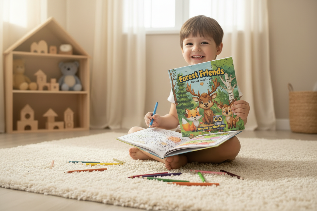 Skogens Vänner - Målarbok för Barn