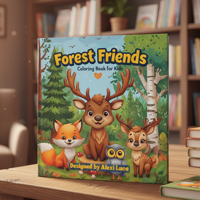 Skogens Vänner - Målarbok för Barn