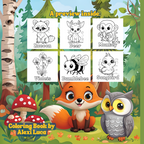 Skogens Vänner - Målarbok för Barn